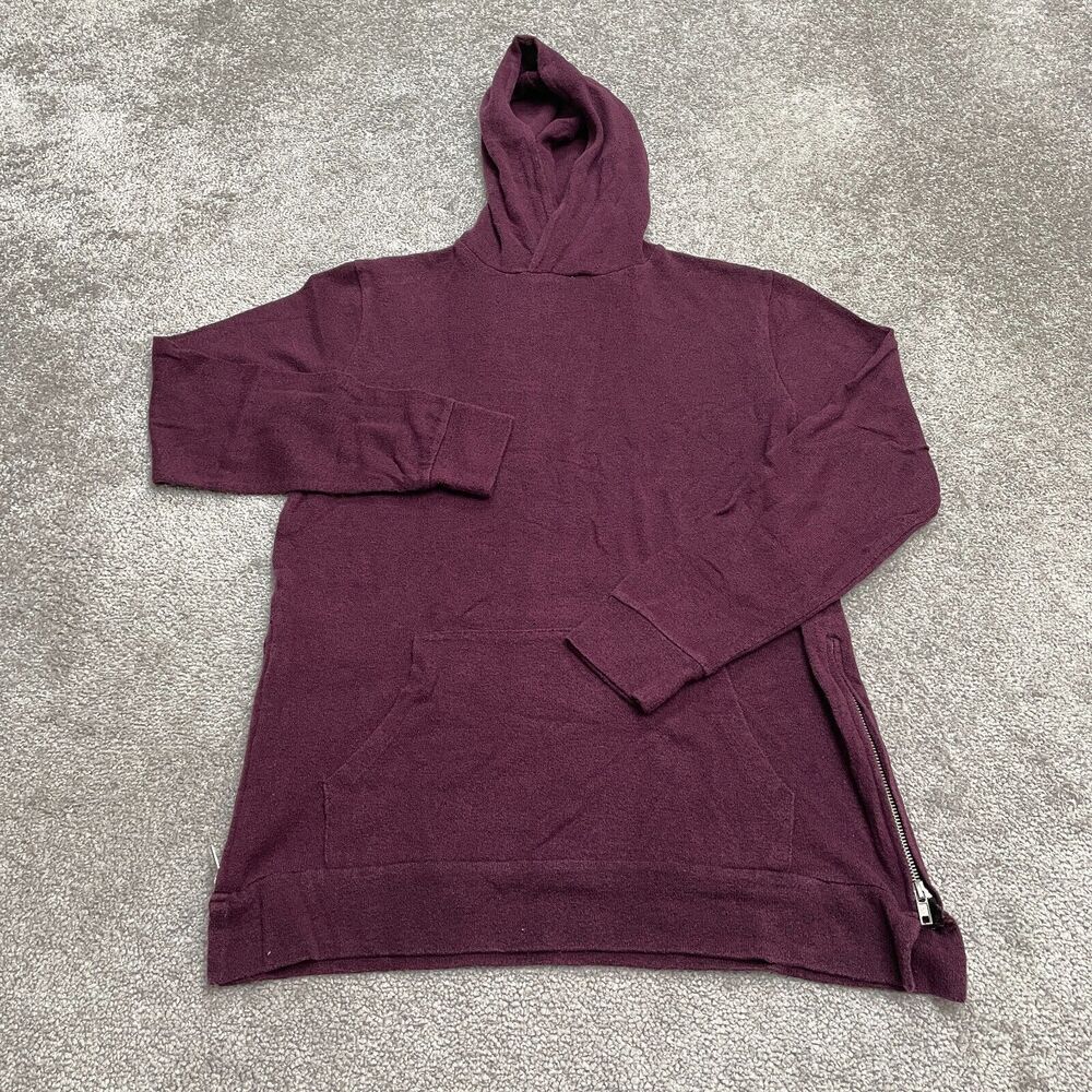 Forever 21 Hoodie Pullover Sweatshirt Mens Small Maroon Side Zip Casual Outdoor